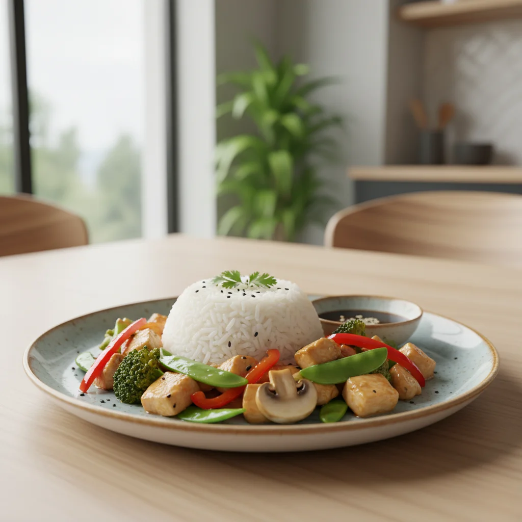 Cơm Gà Xào Rau