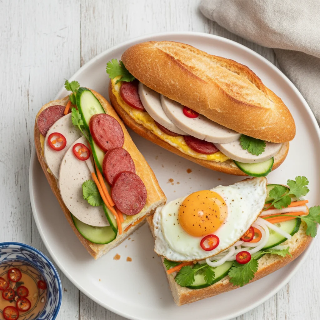 Bánh Mì Chả Lụa / Lạp Xưởng / Trứng Chiên