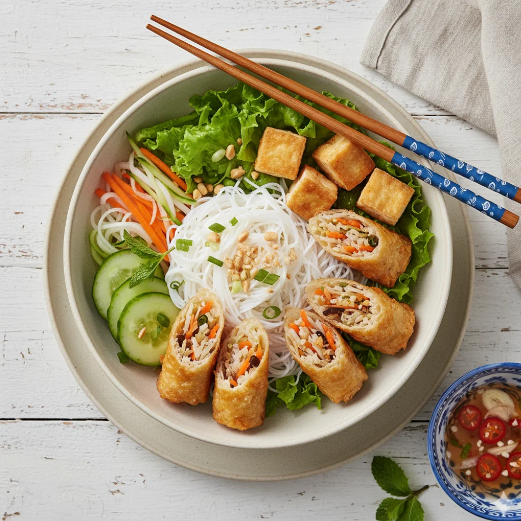 Bún Đậu Hủ Chả Giò Chay
